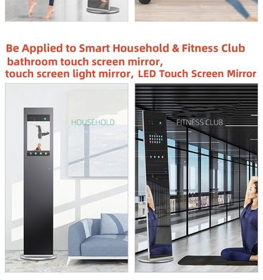 Özelleştirilebilir MultiTouch Ekranı Su geçirmez yağ geçirmez ile akıllı ayna Fitness Kulübü Akıllı Ev Banyo LCD LED Dokunmatik Ekran ayna