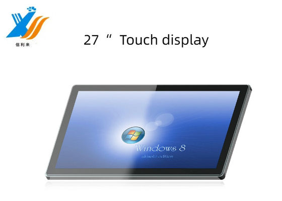 27 inç çoklu dokunmatik projektif kapasitif (PCAP) dokunmatik ekran monitörü Su geçirmez yağ geçirmez Anti-UV AR AG AF LCD ekran led monitör Windows Android VGA HDMI tablet pc endüstriyel eğitim için