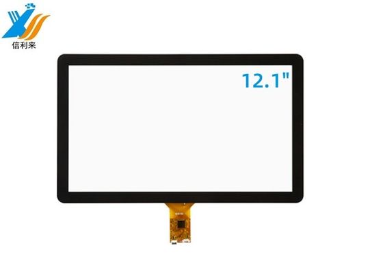 12.1 inç projeksiyonlu kapasitif GG GFF dokunmatik ekran paneli su geçirmez yağ geçirmez Anti-UV AR AG AF Ticari tıbbi endüstriyel eğitim için özelleştirilmiş
